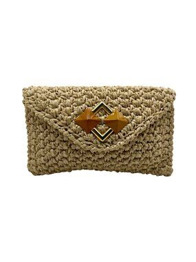 Rodeo Tan Natural Raffia Clutch Bag